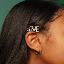 Load image into Gallery viewer, Straight & Word Letter Hair Bobby Pin Clips W/ Rhinestones (Gold) (Silver)