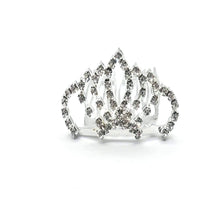 Load image into Gallery viewer, Crown Hair Combs w/ Rhinestones Sparkling Silver