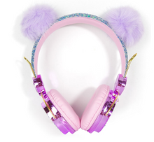Load image into Gallery viewer, Purple Ball Along Headphones