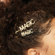 Load image into Gallery viewer, Straight &amp; Word Letter Hair Bobby Pin Clips W/ Rhinestones (Gold) (Silver)
