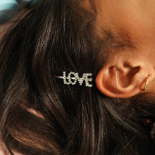 Load image into Gallery viewer, Straight &amp; Word Letter Hair Bobby Pin Clips W/ Rhinestones (Gold) (Silver)

